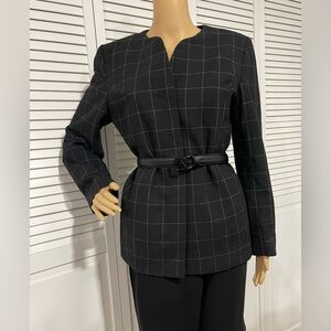 Anne Klein Black Windowpane Blazer